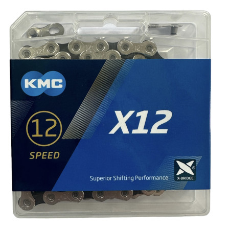 Ланцюг KMC X12 Silver/Black 1/2 X 11/128 126 ланок з замком в боксі  доступно від 1 шт