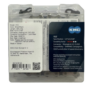 Ланцюг KMC X12 Silver/Black 1/2 X 11/128 126 ланок з замком в боксі  доступно від 1 шт. Photo 2