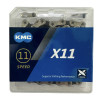 Ланцюг KMC X11 Silver/Black 1/2 X 11/128 114 ланок з замком в боксі доступно від 1 шт