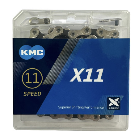 Ланцюг KMC X11 Silver/Black 1/2 X 11/128 114 ланок з замком в боксі доступно від 1 шт