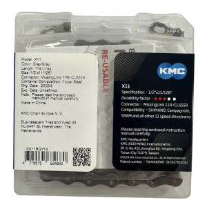 Ланцюг KMC X11 Gray 1/2 X 11/128 114 ланок з замком в боксі доступно від 1 шт. Photo 2