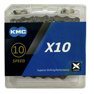 Ланцюг KMC X10 Gray 1/2 X 11/128 114 ланок з замком в боксі (60 шт в ящику), доступно від 1 шт