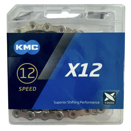 Ланцюг KMC X12 Silver 1/2 X 11/128 126 ланок з замком в боксі доступно від 1 шт