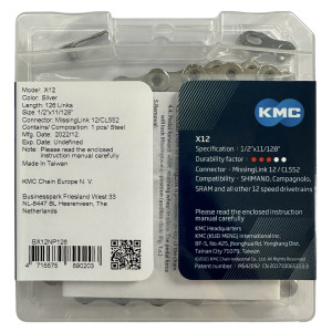 Ланцюг KMC X12 Silver 1/2 X 11/128 126 ланок з замком в боксі доступно від 1 шт. Photo 2