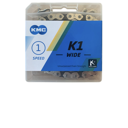 Ланцюг KMC К1 BMX/FIX Silver/Black 1/2 X 1/8 110 ланок з замком в боксі доступно від 1 шт