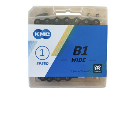 Ланцюг KMC B1 Wide Black 1/2  X 1/8 112 ланок з замком в боксі (60 шт в ящику),  доступно від 1 шт