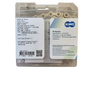 Ланцюг KMC B1 Narrow Silver 1/2 X 3/32 112 ланок з замком в боксі (60 шт в ящику),  доступно від 1 шт. Photo 2