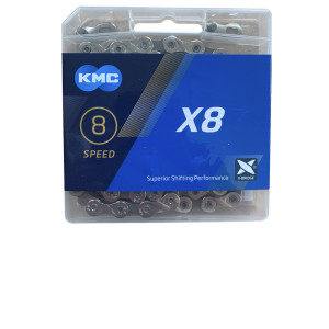 Ланцюг KMC X8 Silver/Gray 1/2 X 3/32 114 ланок з замком в боксі доступно від 1 шт