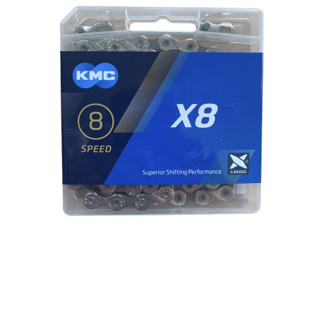 Ланцюг KMC X8 Silver/Gray 1/2 X 3/32 114 ланок з замком в боксі доступно від 1 шт