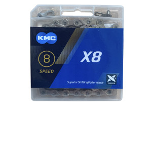 Ланцюг KMC X8 Silver 1/2 X 3/32  114 ланок з замком в боксі доступно від 1 шт