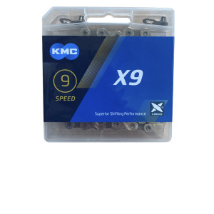 Ланцюг KMC X9 Silver/Gray 1/2 X 11/128 114 ланок з замком в боксі доступно від 1 шт