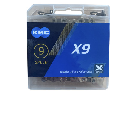 Ланцюг KMC X9 Silver/Gray 1/2 X 11/128 114 ланок з замком в боксі доступно від 1 шт