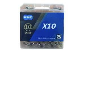 Ланцюг KMC X10 Silver/Black 1/2 X 11/128 122 ланок з замком в боксі доступно від 1 шт