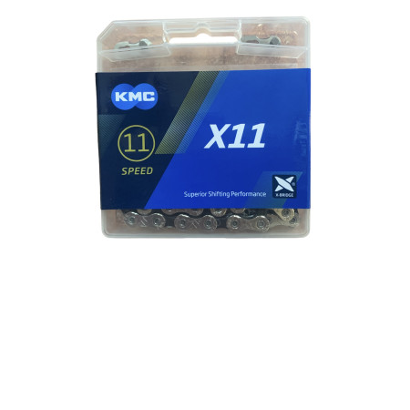 Ланцюг KMC X11 Silver/Black 1/2 X 11/128 118 ланок з замком в боксі доступно від 1 шт