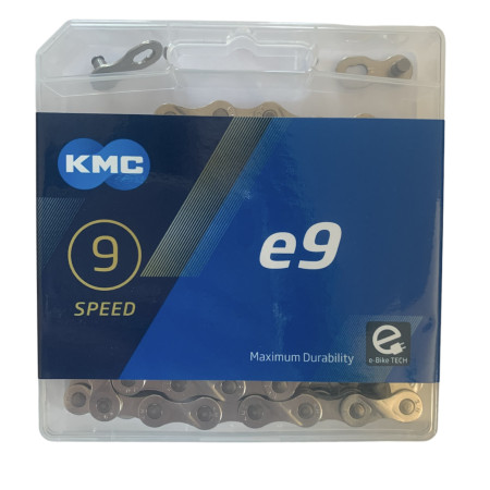 Ланцюг KMC e9 Silver 1/2 X 11/128 122 ланок з замком в боксі (30 шт в ящику),  доступно від 1 шт