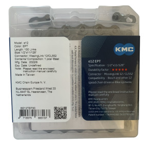 Ланцюг KMC e12 EPT 1/2 X 11/128 130 ланок з замком в боксі доступно від 1 шт. Photo 2