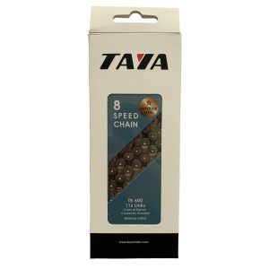 Ланцюг TAYA 8 Silver/Black 1/2 x 3/32 116 ланок TB600 з замком в боксі (10 шт в ящику) , доступно від 1 шт