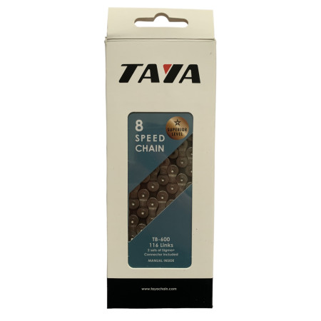 Ланцюг TAYA 8 Silver/Black 1/2 x 3/32 116 ланок TB600 з замком в боксі (10 шт в ящику) , доступно від 1 шт