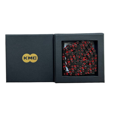 Ланцюг KMC DLC 11 Black/Red 1/2 X 11/128 118 ланок з замком в боксі доступно від 1 шт
