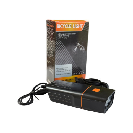 Ліхтар передній AU253 + функція power bank, акум. 2400 mAh, 450 LM, USB  доступно від 1 шт