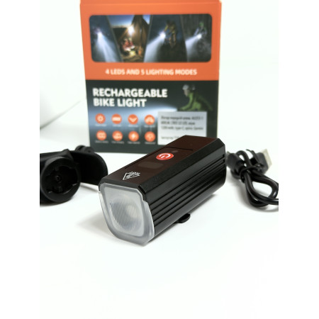 Ліхтар передній алюм. AU253-1 600LM, CREE U2 LED, акум.1200 mAh, type-C, кріпл. Garmin доступно від 1 шт