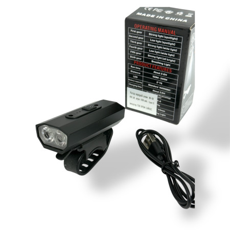 Ліхтар передній алюм. BK-08 400 LM, акум.1000 mAh, type-C доступно від 1 шт